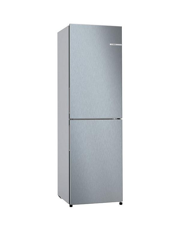 Bosch Series 2 KGN27NLEAG 50/50 Split, No Frost, 55cm Wide Fridge Freezer - Stainless Steel